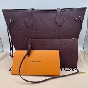 Louis Vuitton Neverfull MM Wine Monogram Empreinte Leather Discontinued Pristine
